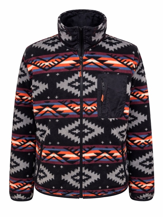 Apparel Collection Tops - Aztec Southwestern Fleece‎ Jacket Zip Up Tribal Outdoor Cozy Core- Small